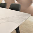 Rectangle Sintered Stone Dining Set M001-W+J-C8-6 (White)